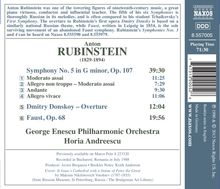 Anton Rubinstein (1829-1894): Symphonie Nr.5, CD
