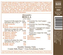 Alessandro Rolla (1757-1841): Sonaten für Viola &amp; Klavier op.3 Nr.1 &amp; 2, CD