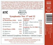 Havergal Brian (1876-1972): Symphonien Nr.17 &amp; 32, CD