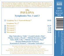 Alla Pavlova (geb. 1952): Symphonien Nr.1 &amp; 3, CD