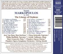 Yannis Markopoulos (geb. 1939): The Liturgy of Orpheus, CD