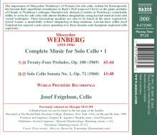 Mieczyslaw Weinberg (1919-1996): Sämtliche Werke für Cello solo Vol.1, CD