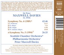 Peter Maxwell Davies (1934-2016): Symphonien Nr.4 &amp; 5, CD