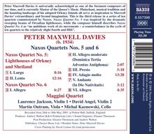 Peter Maxwell Davies (1934-2016): Streichquartette Nr.5 &amp; 6 "Naxos-Quartette", CD