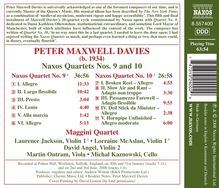 Peter Maxwell Davies (1934-2016): Streichquartette Nr.9 &amp; 10 "Naxos-Quartette", CD