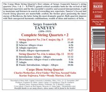 Serge Tanejew (1856-1915): Sämtliche Streichquartette Vol.2, CD