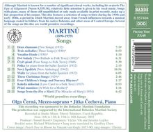 Bohuslav Martinu (1890-1959): Lieder, CD