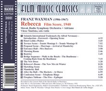 Franz Waxman (1906-1967): Filmmusik: Rebecca (Filmmusik), CD