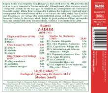 Eugene Zador (1894-1977): Studies for Orchestra, CD
