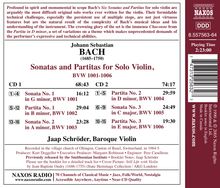 Johann Sebastian Bach (1685-1750): Sonaten &amp; Partiten für Violine BWV 1001-1006, 2 CDs