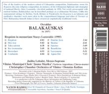 Osvaldas Balakauskas (geb. 1937): Requiem in memoriam Stasys Lozoraitis, CD