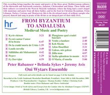 From Byzantium To Andalusia - Medieval Music and Poetry, CD