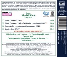Bruno Maderna (1920-1973): Klavierkonzerte, CD