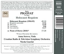Boris Pigovat (geb. 1953): Holocaust Requiem, CD