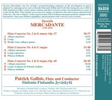Saverio Mercadante (1795-1870): Flötenkonzerte Nr.1, 2, 4 (E-dur, e-moll, G-Dur), CD