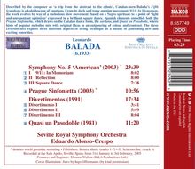 Leonardo Balada (geb. 1933): Symphonie Nr.5, CD