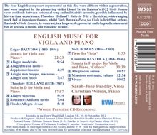 Sarah-Jane Bradley &amp; Christian Wilson - English Music For Viola and Piano, CD