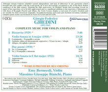 Giorgio Federico Ghedini (1892-1965): Sämtliche Werke für Violine &amp; Klavier, CD