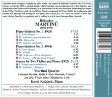 Bohuslav Martinu (1890-1959): Klavierquintette Nr.1 &amp; 2, CD