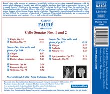 Gabriel Faure (1845-1924): Sonaten für Cello &amp; Klavier Nr.1 &amp; 2 (opp.109 &amp; 117), CD