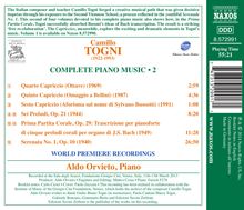 Camillo Togni (1922-1993): Sämtliche Klavierwerke Vol.2, CD