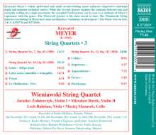 Krzysztof Meyer (geb. 1943): Streichquartette Nr.7,10,13, CD