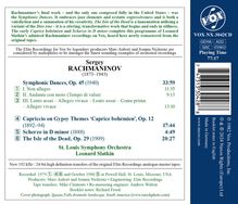 Sergej Rachmaninoff (1873-1943): Symphonische Tänze op.45 Nr.1-3, CD