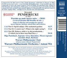 Krzysztof Penderecki (1933-2020): Chorwerke "A Sea Of Dreams Did Breathe On Me", CD