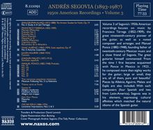 Andres Segovia - 1950s American Recordings Vol.3, CD