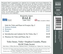 Benjamin Dale (1885-1943): Suite für Viola &amp; Klavier op.2, CD