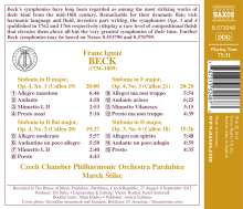 Franz Ignaz Beck (1734-1809): Symphonien op.3 Nr.6 &amp; op.4 Nr.1-3, CD