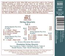 Alfred Hill (1870-1960): Streichquartette Vol.5, CD