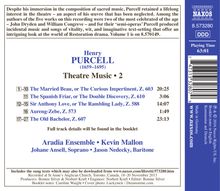 Henry Purcell (1659-1695): Musik für das Theater Vol.2, CD