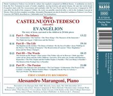 Mario Castelnuovo-Tedesco (1895-1968): Evangelion (The Story of Jesus), CD