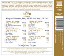 Carl Philipp Emanuel Bach (1714-1788): Orgelsonaten Wq.65 Nr.32 &amp; Wq.70 Nr.2-6, CD