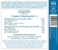 Serge Tanejew (1856-1915): Sämtliche Streichquartette Vol.4, CD