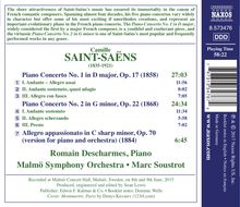 Camille Saint-Saens (1835-1921): Klavierkonzerte Nr.1 &amp; 2, CD
