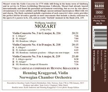 Wolfgang Amadeus Mozart (1756-1791): Violinkonzerte Nr.3-5, CD