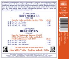 Franz Anton Hoffmeister (1754-1812): Duos für Violine &amp; Cello op.6 Nr.1-3, CD