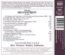 Valentin Silvestrov (geb. 1937): Moments of Memory II für Klavier &amp; Streichorchester, CD