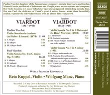 Paul Viardot (1857-1941): Violinsonaten Nr.1-3, CD