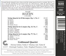 Joseph Haydn (1732-1809): Streichquartette Nr.1,41,81 (op.1 Nr.1, op.33 Nr.5, op.77 Nr.1), CD