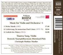 Wolfgang Rihm (geb. 1952): Werke für Violine &amp; Orchester Vol.1 (internationale Version), CD