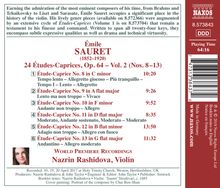 Emile Sauret (1852-1920): 24 Etudes-Caprices op.64 Vol.2, CD