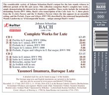 Johann Sebastian Bach (1685-1750): Lautenwerke (Ges.-Aufn.), 2 CDs