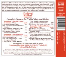 Ferdinand Rebay (1880-1953): Sämtliche Sonaten für Violine/Viola &amp; Gitarre, CD