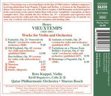 Henri Vieuxtemps (1820-1881): Werke für Violine &amp; Orchester, CD