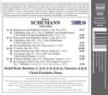 Robert Schumann (1810-1856): Lieder "Romances, Ballads and Melodramas", CD