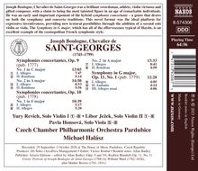 Joseph Bologne Chevalier de Saint-Georges (1745-1799): Konzertante Symphonien, CD