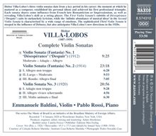 Heitor Villa-Lobos (1887-1959): Sonaten für Violine &amp; Klavier Nr.1-3, CD